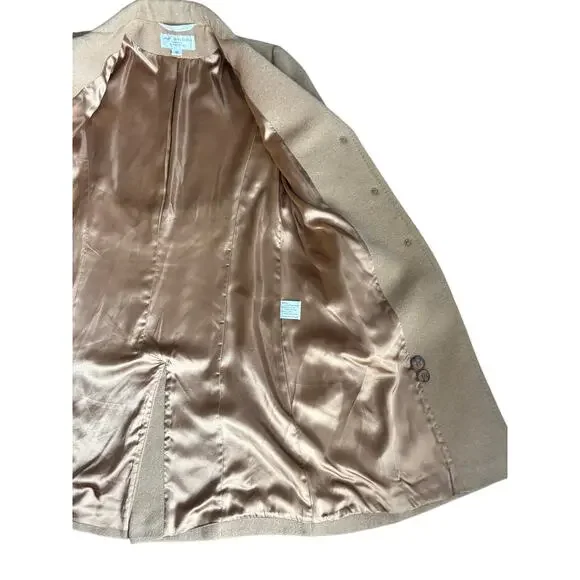 Larry Levine Camel Hair Wool Coat - Size 10 (S-M) - Picture 5 of 9